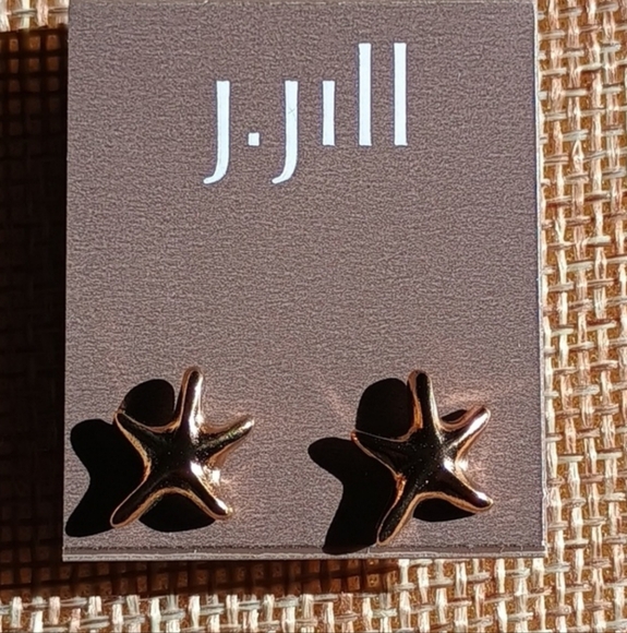 NWT J. Jill Gold Starfish Earrings - Picture 3 of 3